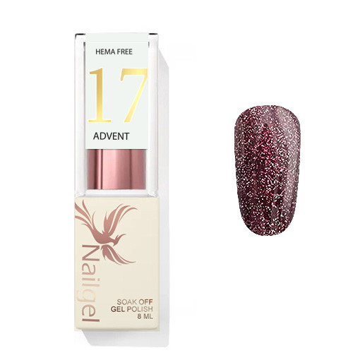 Advent 17 - Gel Polish 8 ml - Shimmer Burgundy -