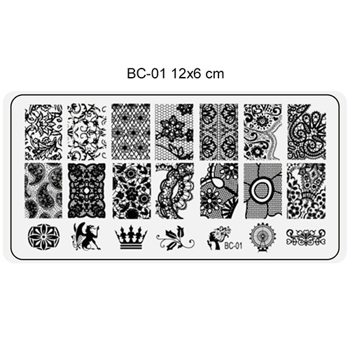 Nail printing plate 6x12cm -BC01