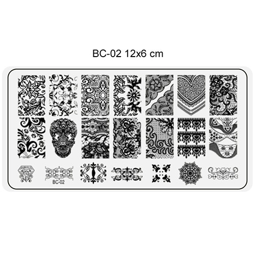 Nail printing plate 6x12cm -BC02