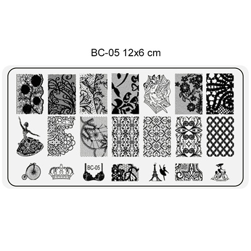 Nail printing plate 6x12cm -BC05