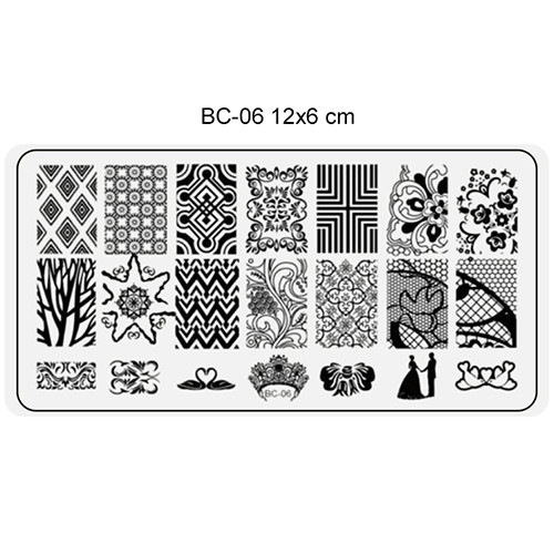 Nail printing plate 6x12cm -BC06