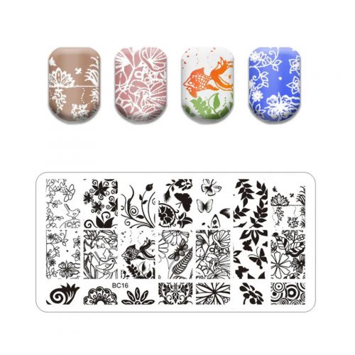 Nail printing plate 6x12cm -BC16