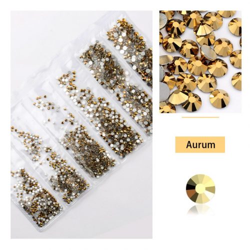 Set of 1680 crystal rhinestones in 6 sizes P17 - Aurum