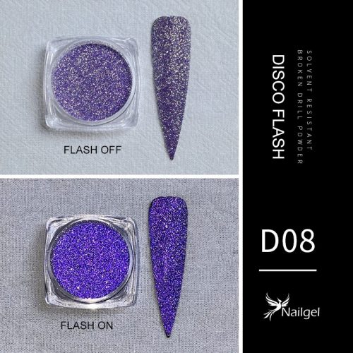 Disco Flash effect glitter powder D08