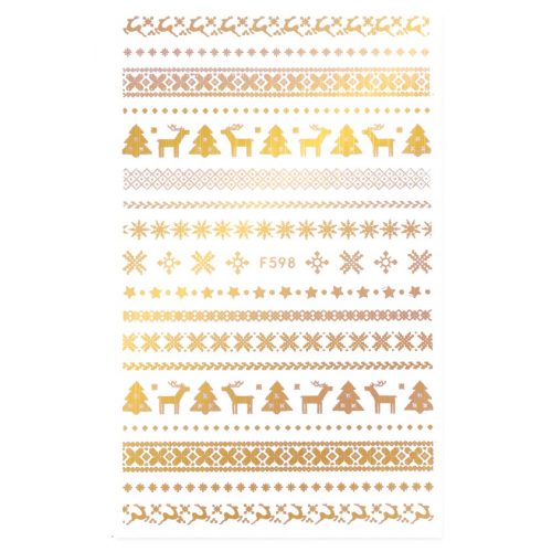 Golden Christmas Nail Sticker 3