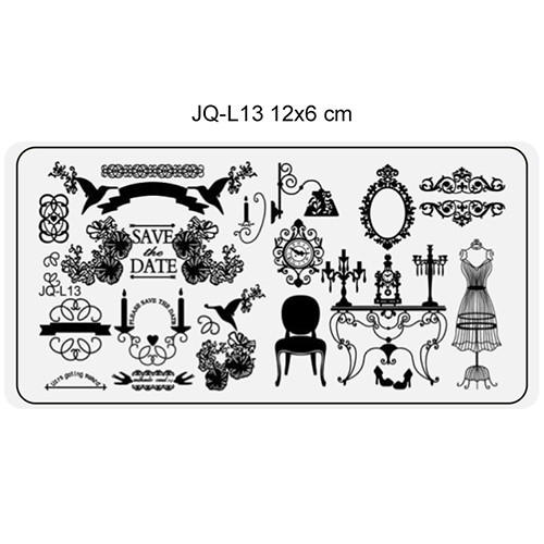 Nail printing plate 6x12cm -JQ-L13