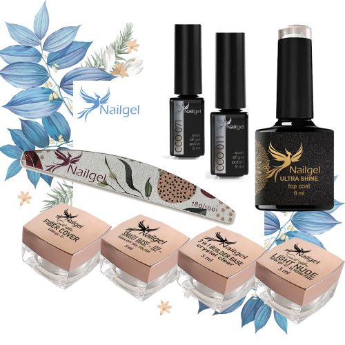 Nailgel "Tasting set" - 8-piece sample package with the most popular materials