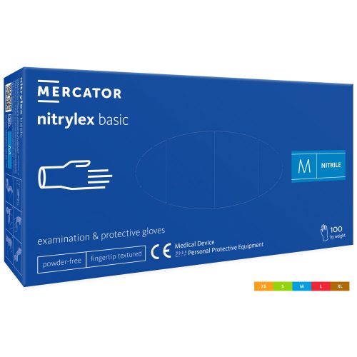 NITRYLEX BASIC A100 BLUE - powder-free blue nitrile examination gloves M