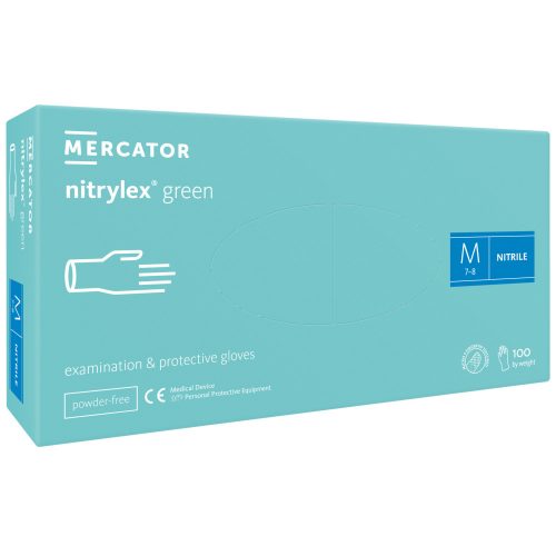 Nitrylex green powder-free mint green nitrile examination gloves S