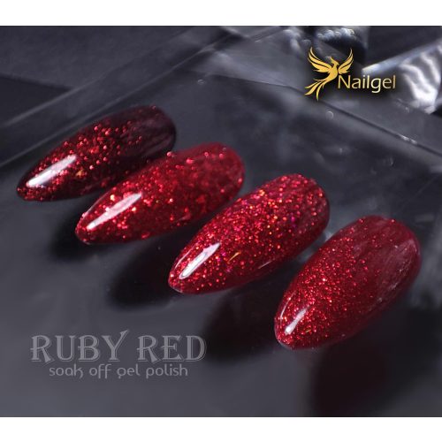 Ruby Red 4 piece gel polish collection with gift daisy