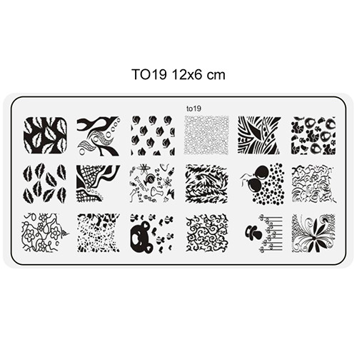 Nail printing plate 6x12cm -TO19