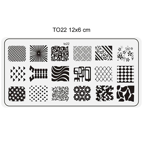 Nail printing plate 6x12cm -TO22