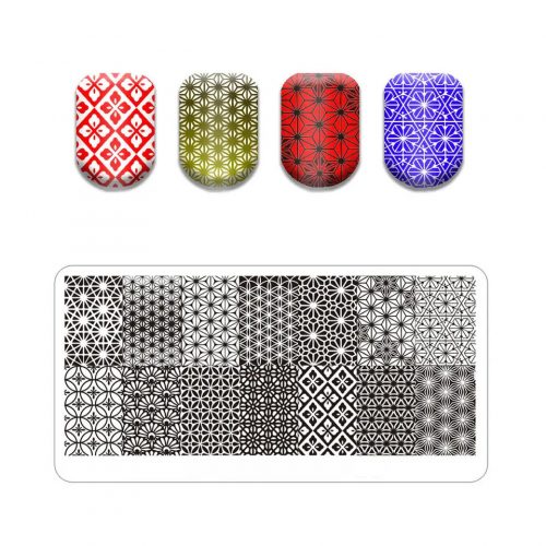 Nail printing plate 6x12cm -V019