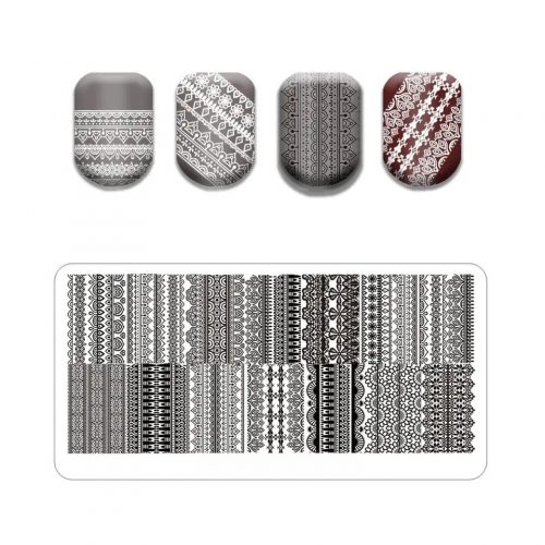 Nail printing plate 6x12cm -V020