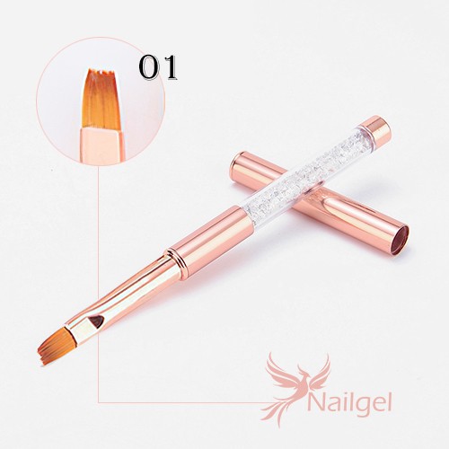 Premium quality gel brush rosegold, decorated with crystals