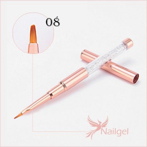 Premium quality mini jelly brush, rosegold, decorated with crystals